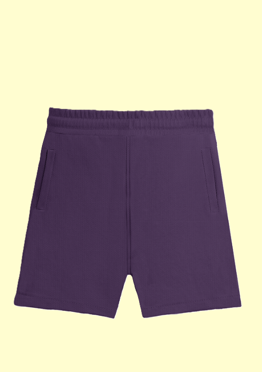 Solid Plain Athleisure Sports Shorts - Purple