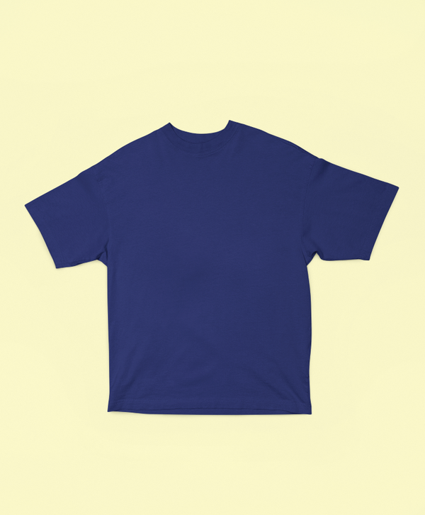 UNISEX Solid Plain Oversized T-shirt - Royal Blue