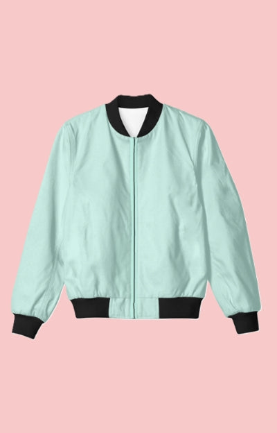 UNISEX Solid Plain Bomber Jacket - Tiffany Blue