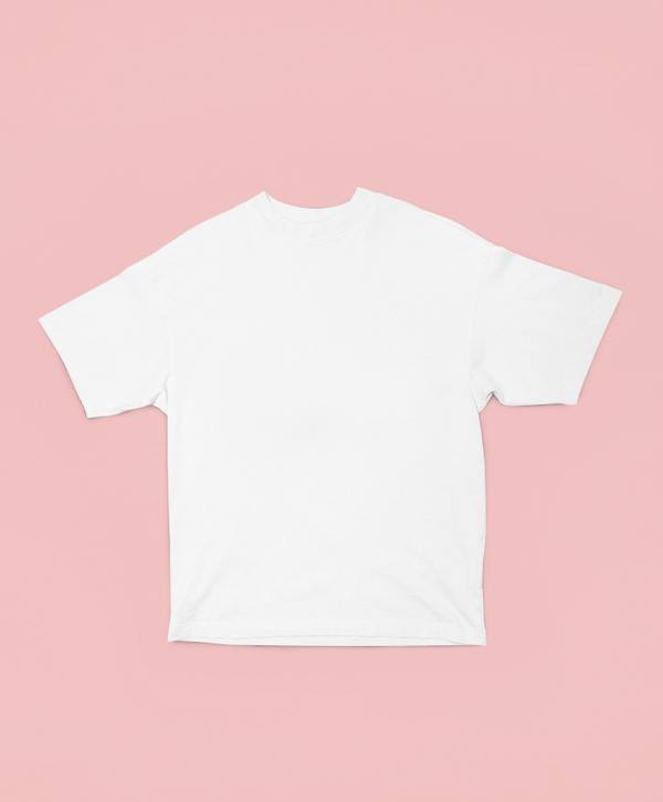 UNISEX Solid Plain Oversized T-shirt - White