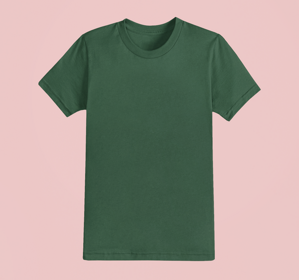 UNISEX Solid Plain Classic T-shirt - Bottle Green