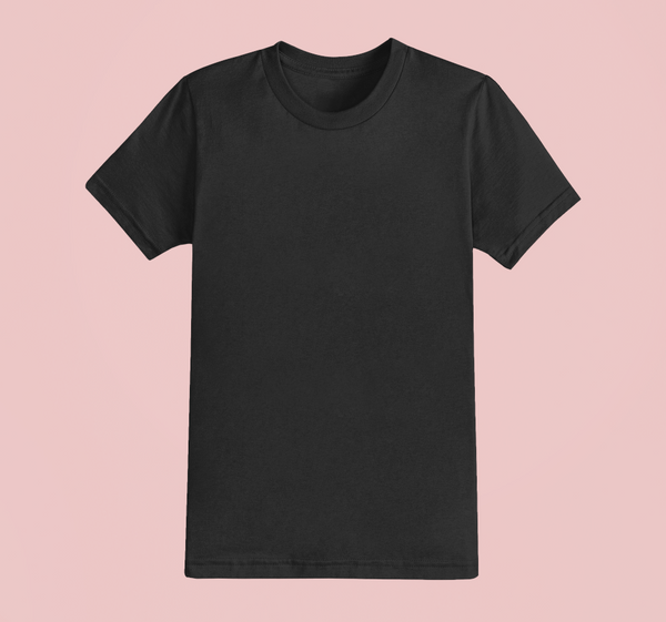 UNISEX Solid Plain Classic T-shirt - Black