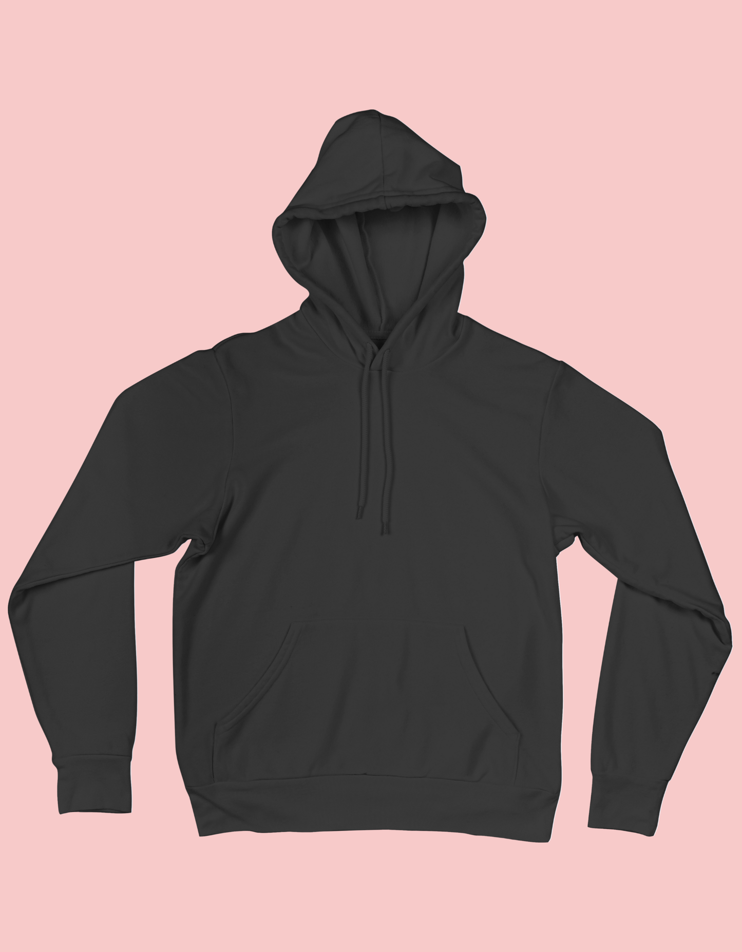 UNISEX Solid Plain Hoodie - Black