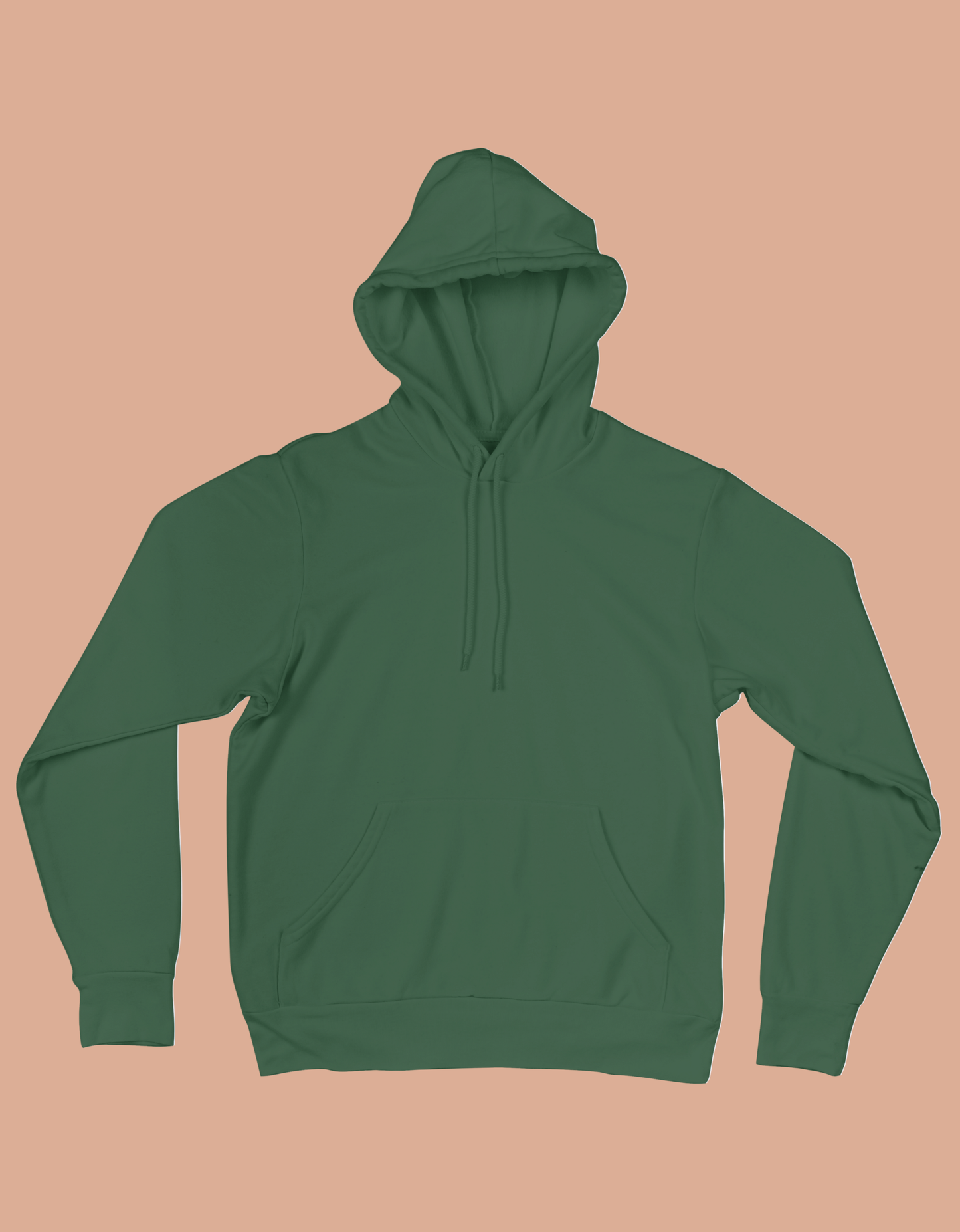 UNISEX Solid Plain Hoodie - Bottle green