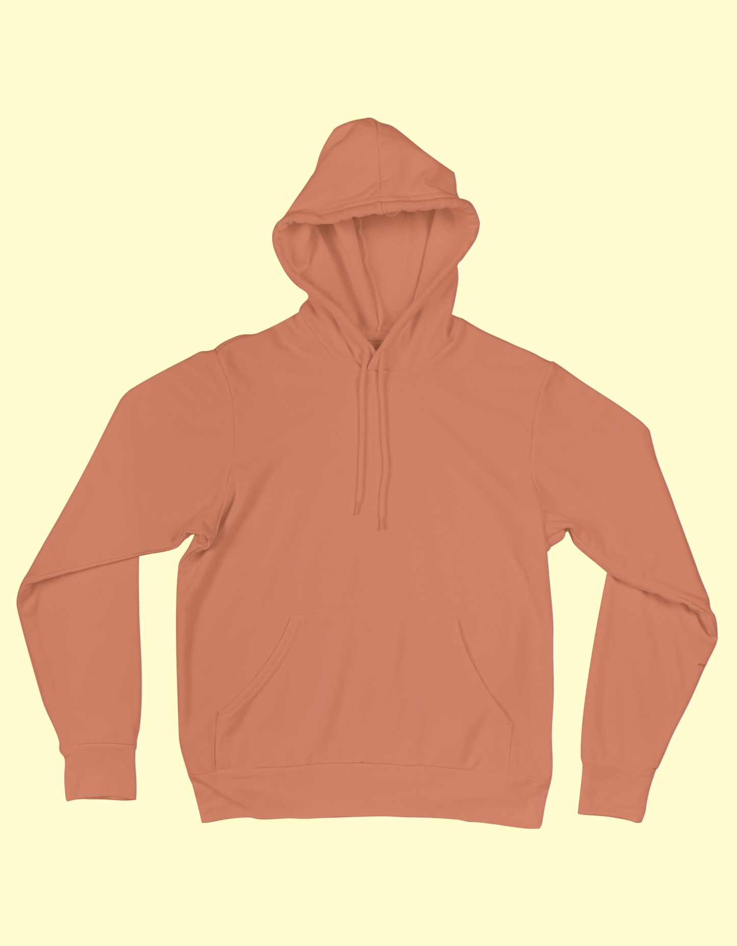UNISEX Solid Plain Hoodie - Coral