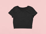 Solid Plain Crop Top - Black