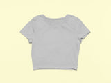 Solid Plain Crop Top - Grey Melange