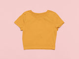 Solid Plain Crop Top - Yellow