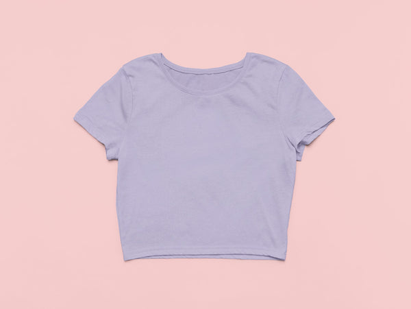 Solid Plain Crop Top - Lavender