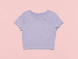 Solid Plain Crop Top - Lavender