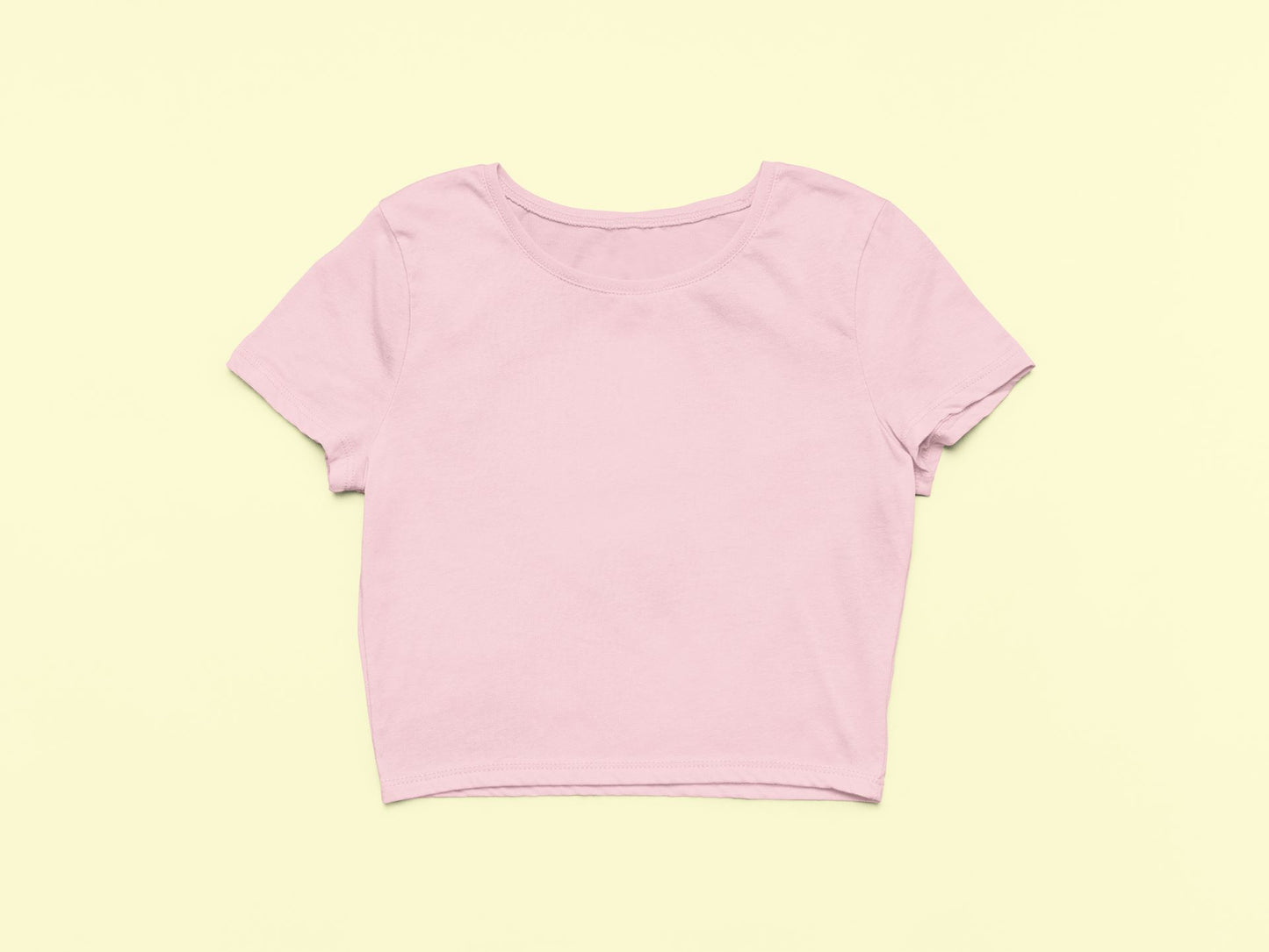 Solid Plain Crop Top - Light Pink