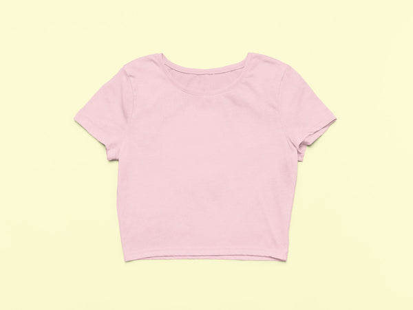 Solid Plain Crop Top - Light Pink