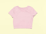 Solid Plain Crop Top - Light Pink