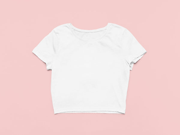 Solid Plain Crop Top - White