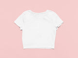 Solid Plain Crop Top - White