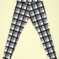 Black Checked Lines White Printed Leggings