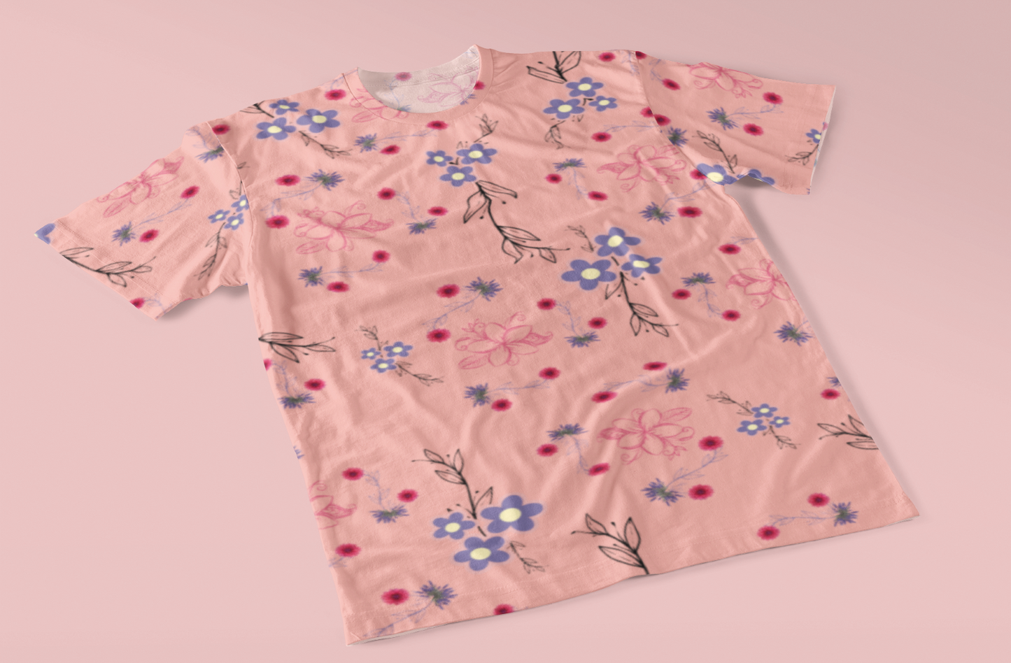 Floral Printed Athleisure wear T-shirt