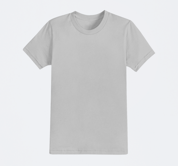 UNISEX Solid Plain Classic T-shirt - Grey Melange