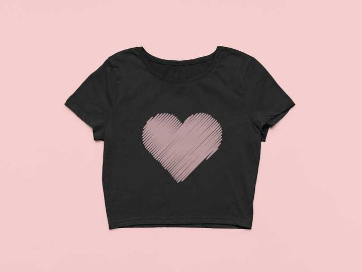 Lines Heart Crop Top - My Store