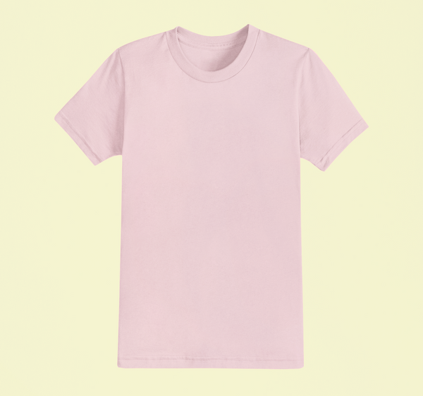 UNISEX Solid Plain Classic T-shirt - Light Pink