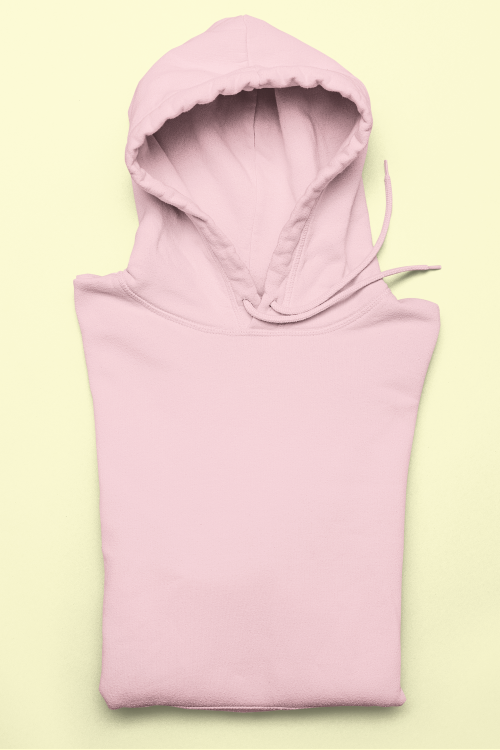 UNISEX Solid Plain Hoodie - Light Pink