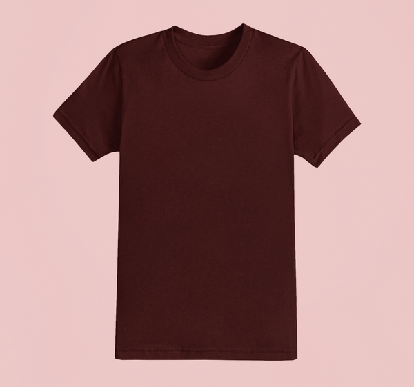 UNISEX Solid Plain Classic T-shirt - Maroon