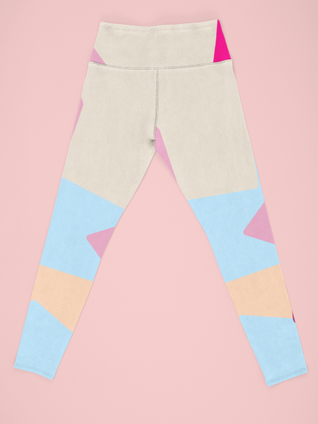 Multi Colored Irregular Geometric Printed Leggings