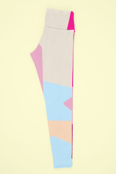 Multi Colored Irregular Geometric Printed Leggings