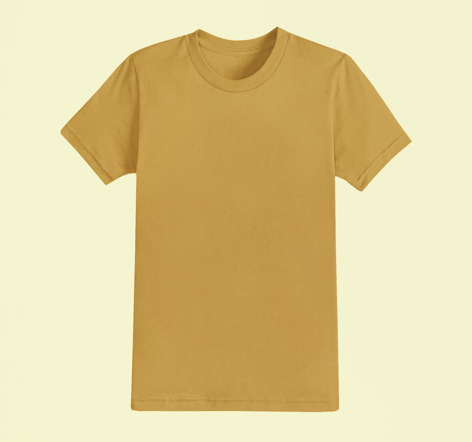 Solid Plain Mustard Yellow Sports T-shirt