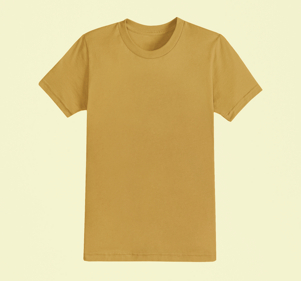 Solid Plain Mustard Yellow Sports T-shirt