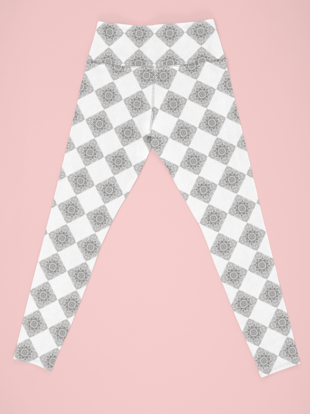 Mandala Printed White Leggings