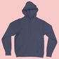 UNISEX Solid Plain Hoodie - Navy blue