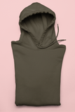 UNISEX Solid Plain Hoodie - Olive green