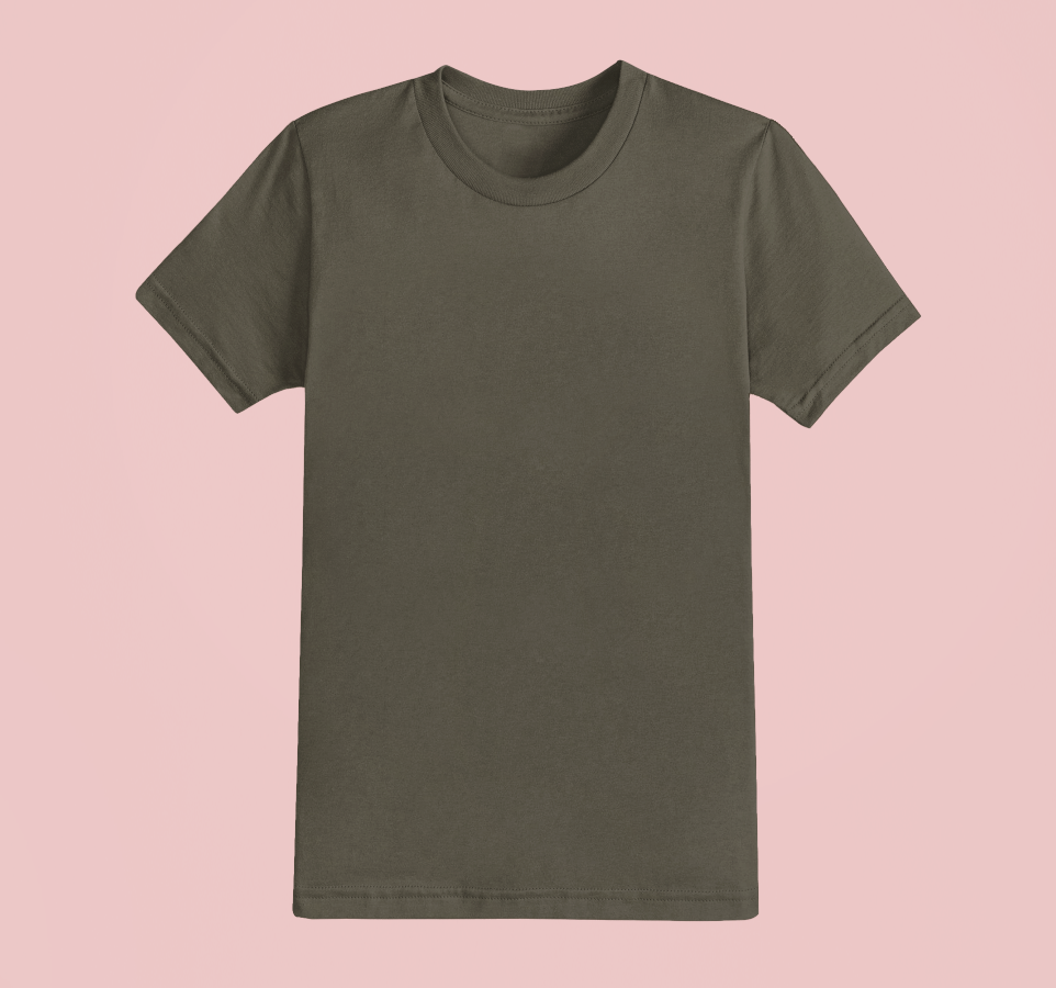 UNISEX Solid Plain Classic T-shirt - Olive green