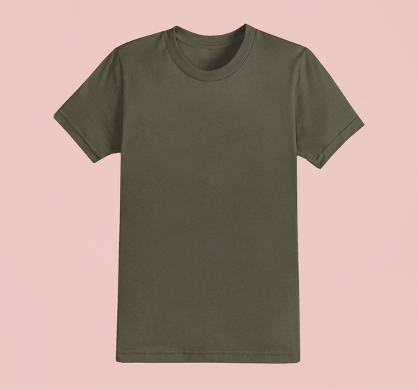 UNISEX Solid Plain Classic T-shirt - Olive green