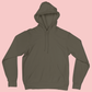 UNISEX Solid Plain Hoodie - Olive green