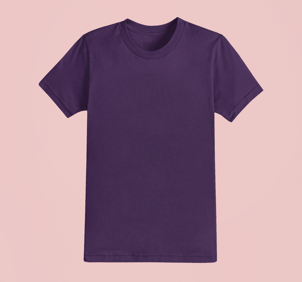 UNISEX Solid Plain Classic T-shirt - Purple