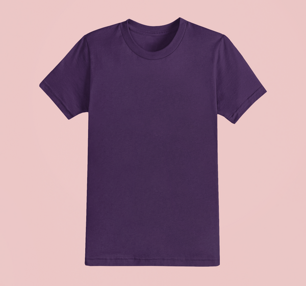 UNISEX Solid Plain Classic T-shirt - Purple