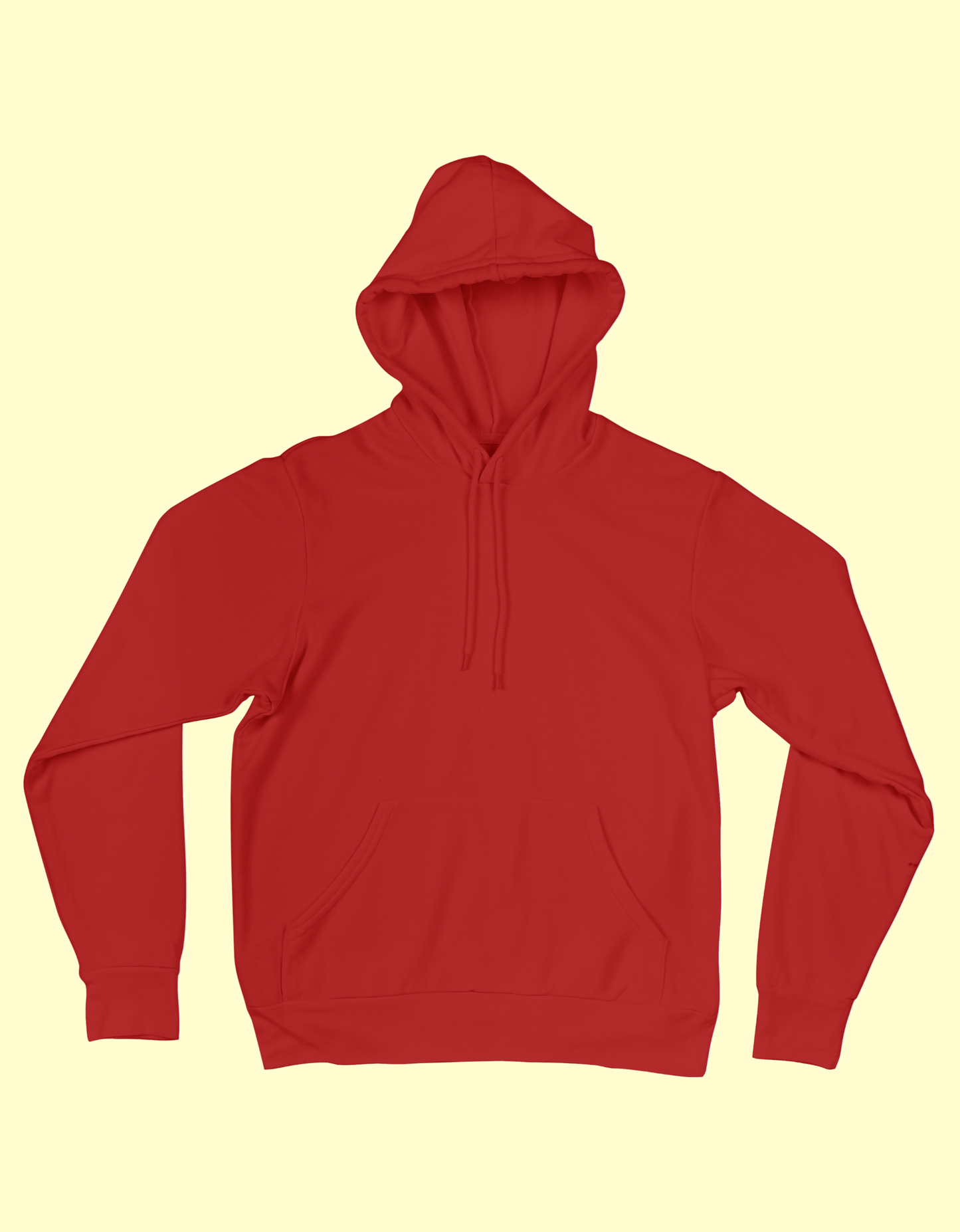 UNISEX Solid Plain Hoodie - Red