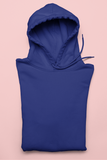UNISEX Solid Plain Hoodie - Royal blue